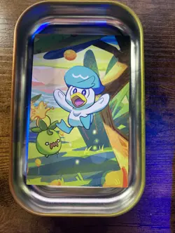 Pokemon 2023 Mini Tin Quaxly & Smoliv EMPTY +Art (French) - Image 4