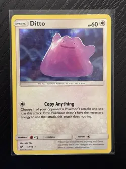 Pokemon TCG Ditto Detective Pikachu Holo Rare Card 17/18 - Image 1