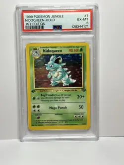 1999 Pokemon Jungle #7 Nidoqueen 1st First Edition Holo Card GRADED PSA 6 NM - Image 1