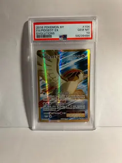 2016 POKEMON XY PIDGEOT EX 104/108 EVOLUTIONS FULL ART PSA 10 GEM MINT - Image 1