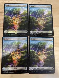4x x4 MTG Plains (Chocobo Track Foil) #0478 Commander: Final Fantasy FIC NM/M - Image 1