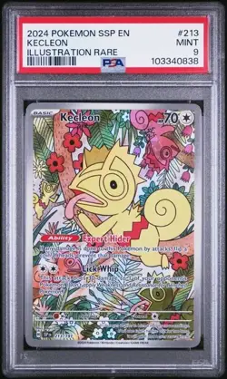 PSA 9 MINT KECLEON 2024 POKEMON SSP EN #213 GRADED ILLUSTRATION RARE *PM-TPHLC - Image 1