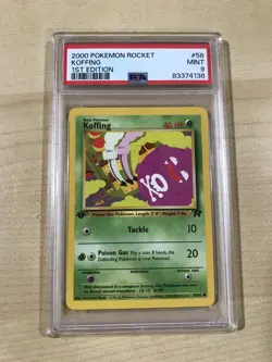 2000 Pokemon Team Rocket 1st Edition Koffing #58 PSA 9 Mint - Image 1