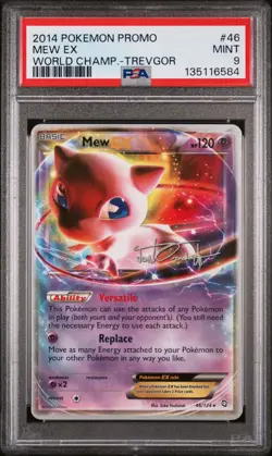 2014 POKEMON WORLD CHAMPIONSHIPS PROMO TREVGOR #46 MEW EX PSA 9 - Image 1