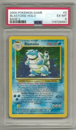 BLASTOISE - 2000 Nintendo - Pokemon Game Holo Base II #2/130 - Graded 6 (2500a) - Image 3