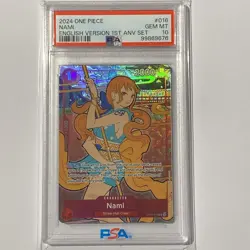 One Piece PSA 10 Nami OP01-016 English Version 1st Anniversary Set - Image 1