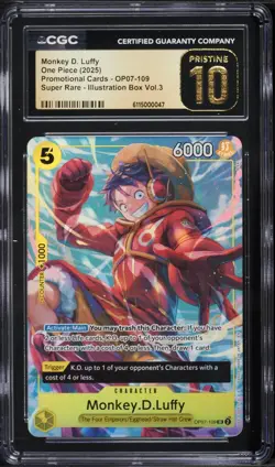 2025 One Piece EN Monkey D. Luffy Illustration Box Vol. 3 #109 CGC PRISTINE 10 - Image 1