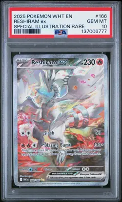 2025 POKEMON WHT EN-WHITE FLARE SPECIAL ILLUSTRATION RARE RESHIRAM EX PSA 10 - Image 1