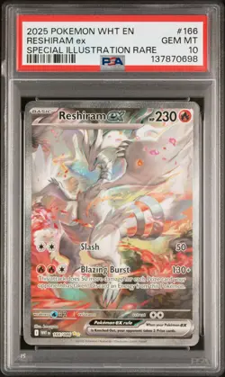 2025 POKEMON WHT EN-WHITE FLARE SPECIAL ILLUSTRATION RARE RESHIRAM EX PSA 10 - Image 1