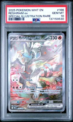 2025 POKEMON WHT EN-WHITE FLARE SPECIAL ILLUSTRATION RARE RESHIRAM EX PSA 10 - Image 1