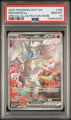 2025 POKEMON WHT EN-WHITE FLARE SPECIAL ILLUSTRATION RARE RESHIRAM EX PSA 10 - Image 1