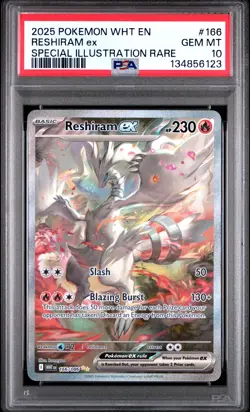 2025 POKEMON WHT EN-WHITE FLARE SPECIAL ILLUSTRATION RARE RESHIRAM EX PSA 10 - Image 1