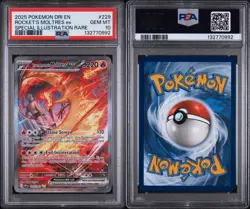 2025 POKEMON DRI EN-DESTINED RIVALS #229 TEAM ROCKET'S MOLTRES EX PSA 10 - Image 3