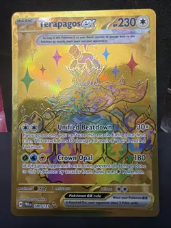 Pokemon TCG Terapagos EX Prismatic Evolutions Holo Hyper Rare Gold Card 180/131 - Image 1