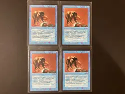 4 x UNSTABLE MUTATION Vintage Arabian Nights MTG Magic the Gathering Blue Cards - Image 1