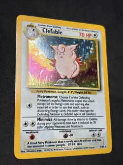 ERROR NO SYMBOL - Clefable 1/64 - Holo Rare Pokemon Card JUNGLE SET - Image 3