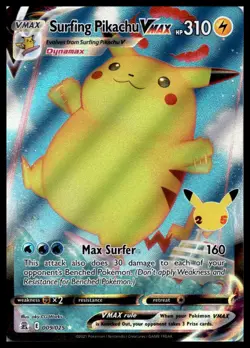 Surfing Pikachu VMAX 009/025 Celebrations Pokemon Card | NM - Image 1