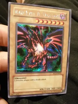 Yugioh Card Red Eyes Black Dragon PCJ-EN001 Secret Paralell Rare Promo Excellent - Image 1