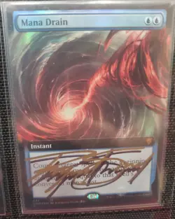 MTG Mana Drain (Extended Art) Foil SHADOW SIGNED BY ARTIST - Image 1