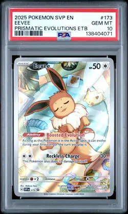 2025 POKEMON SVP EN-SV BLACK STAR PROMO #173 EEVEE PSA 10 - Image 1