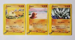 Pokemon Lot X3 Cubone 103/165 Expedition, Skyridge Diglett 50/144 & Rhyhorn 91 - Image 1