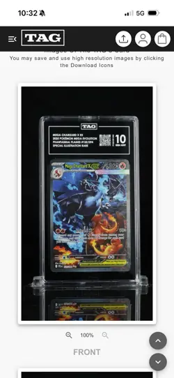 Mega Charizard X EX SIR 125/094 Phantasmal Flames English Pokemon - TAG 10 - Image 1