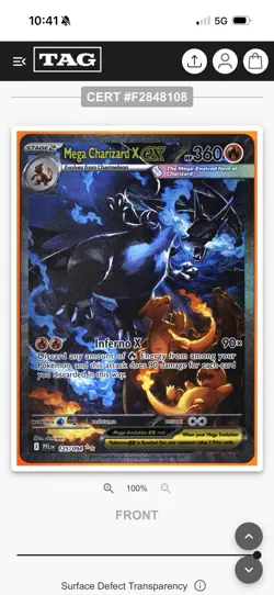 Mega Charizard X EX SIR 125/094 Phantasmal Flames English Pokemon - TAG 10 - Image 2
