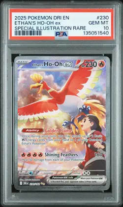2025 POKEMON DRI EN-DESTINED RIVALS #230 ETHAN'S HO-OH EX PSA 10 - Image 1