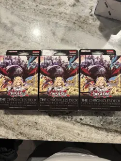 Yugioh YGO Chronicles: The Fallen & The Virtuous All-Foil 3-Deck LOT SEALED! - Image 1