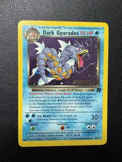Dark Gyarados (Prerelease) 8/82 Holo Bleed Promo 1999-2000 Pokemon Card Creased - Image 1