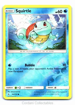 Squirtle 33/214 - Unbroken Bonds - Reverse Holo Pokemon Card - Near Mint - Image 1