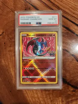 2022 POKEMON GO #011 RADIANT CHARIZARD PSA 10 - Image 1