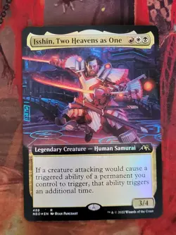 MTG Card : Isshin, Two Heavens as One (Kamigawa: Neon Dynasty ) EXT. ART FOIL - Image 1