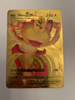 Meowth Vmax Rare Gold Fan Art Mint Pokemon Card - Image 1