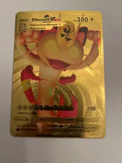 Meowth Vmax Rare Gold Fan Art Mint Pokemon Card - Image 3