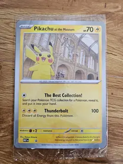 Pokemon x Natural History Museum - Pikachu Jumbo Promo Card and Plush Toy - Image 2