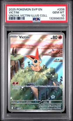 2025 POKEMON SVP PROMO UNOVA VICTINI ILLUSTRATION COLLECTION #208 VICTINI PSA 10 - Image 1