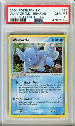PSA 10 GEM MINT Pokemon WARTORTLE Reverse Holo 2004 ex FireRed LeafGreen #50/112 - Image 1