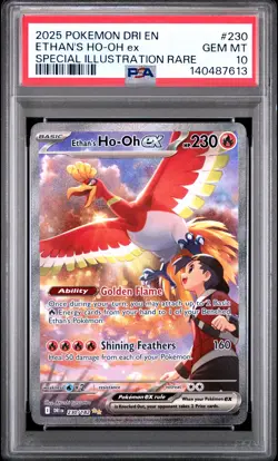 2025 POKEMON DRI EN-DESTINED RIVALS #230 ETHAN'S HO-OH EX PSA 10 - Image 1