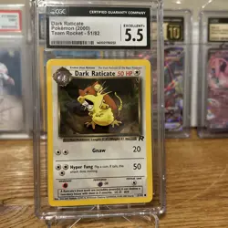 Pokemon Dark Raticate 2000 Team Rocket English 51/82 CGC 5.5 Excellent - Image 1