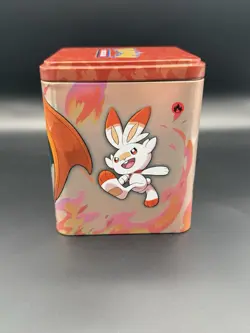 Pokemon TCG Fire Type Stacking Tin Empty with Charizard Victini Designs - Image 2