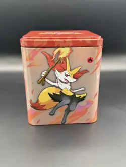 Pokemon TCG Fire Type Stacking Tin Empty with Charizard Victini Designs - Image 3