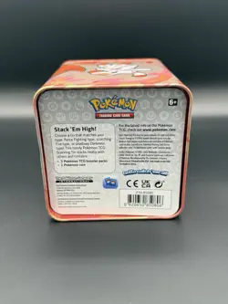 Pokemon TCG Fire Type Stacking Tin Empty with Charizard Victini Designs - Image 5