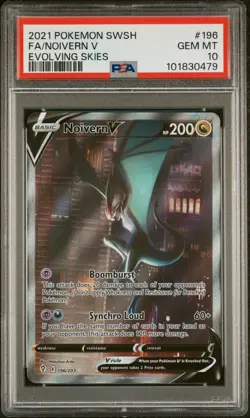 PSA 10 GEM MINT 2021 Pokemon Noivern V Alternate Art #196 Evolving Skies - Image 1