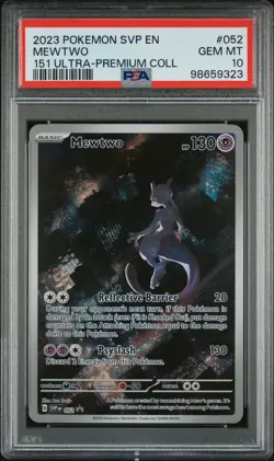 2023 POKEMON SVP EN-SV BLACK STAR PROMO 151 ULTRA-PREM COLL #052 MEWTWO PSA 10 - Image 1