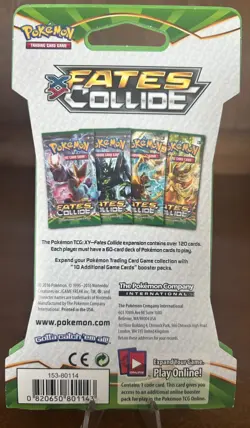 LOT OF FOUR (4) Pokemon XY-Fates Collide Sleeved Booster Packs. Pokemon Sealed! - Image 2