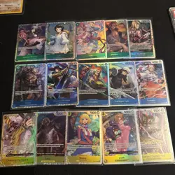 One Piece English SR Card Lot Of 15 Green, Blue Yellow - Image 2