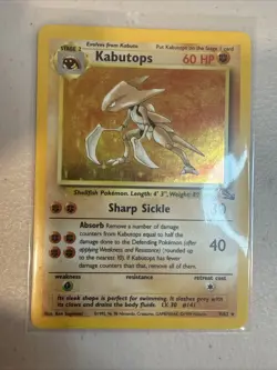 Pokemon TCG Kabutops Fossil Holo Card 9/62 Unlimited Rare MP Condition - Image 1