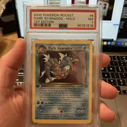 Pokemon Dark Gyarados TCG 1st Edition Holo Card 8/82 PSA 7 NM - Image 1