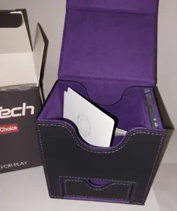 Mage Tech Commander Deck Box for MTG Magnetic Card Holder Black/Purple - Image 2